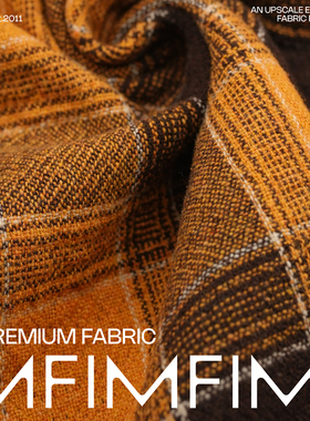 G&CC 羊毛交织时装双层可剥格纹外套布料宽145CM594G/M意大利进口