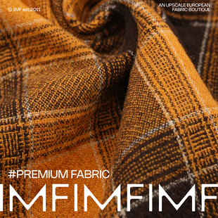 M意大利进口 双层可剥格纹外套布料宽145CM594G G&CC 羊毛交织时装