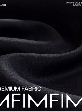 出口单 亚麻面料炭黑色纯色衬衫连衣裙服装布料 宽136CM克重195G