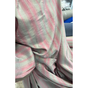 幅宽135CM 灰粉色条纹面料 意大利进口 VI混纺 ARM.P高定