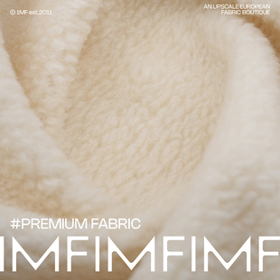 意大利进口 棉混纺象牙白色羊羔毛外套马甲面料宽145CM JIS 羊毛