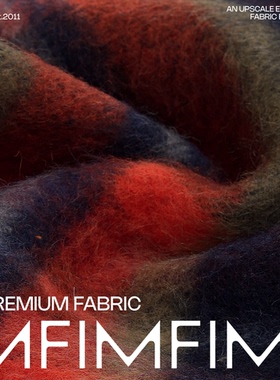 M.MAGIELA意大利进口MOHAIR橘色超厚湿粘双面羊毛呢幅130cm克550g