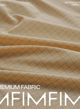 G&CC面料 .CO棉质黄色调小格子布料 宽145CM 90G/M意大利直邮