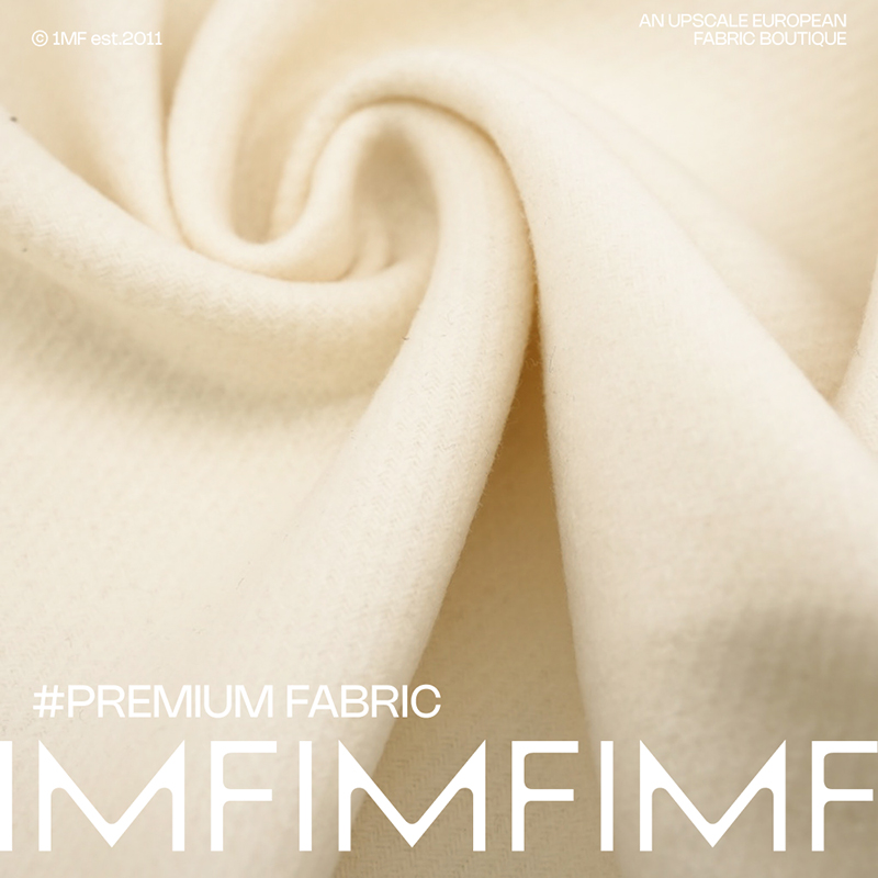 AGN面料 羊毛羊绒混纺面料白色松软羊毛大衣面料幅宽146CM 632G/M