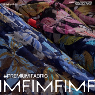 M家面料 85G 宽145CM 意大利直邮进口 绝美弹力蕾丝印花面料