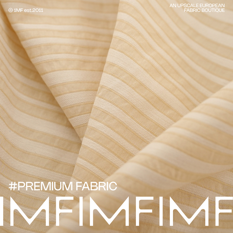 G&CC面料 棉麻面料条纹提花服装布料 宽154CM 190G/M 意大利进口