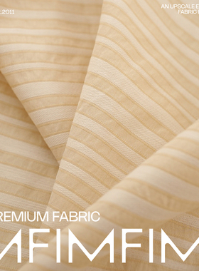 G&CC面料 棉麻面料条纹提花服装布料 宽154CM 190G/M 意大利进口