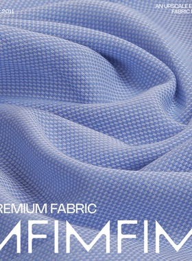 ARM面料 .棉质蓝色席边纹路面料 宽160CM 201G/M 意大利进口