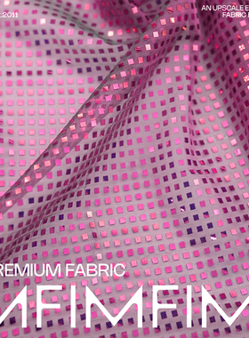 G&CC  真丝面料玫红色绿色幻色服装布料 幅宽145CM 意大利进口