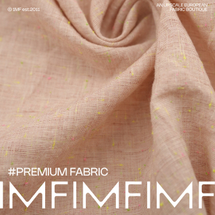 Lyria 樱花粉荧光彩点棉麻混纺西装套装面料 宽155CM重242G/M