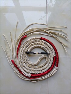 新品 纯牛皮双头蛇鞭三米可定制黑白红三个颜色