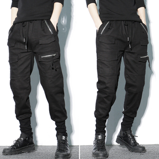 暗黑小脚哈伦裤男韩版秋冬潮流束脚痞子宽松休闲工装裤子网红靴裤