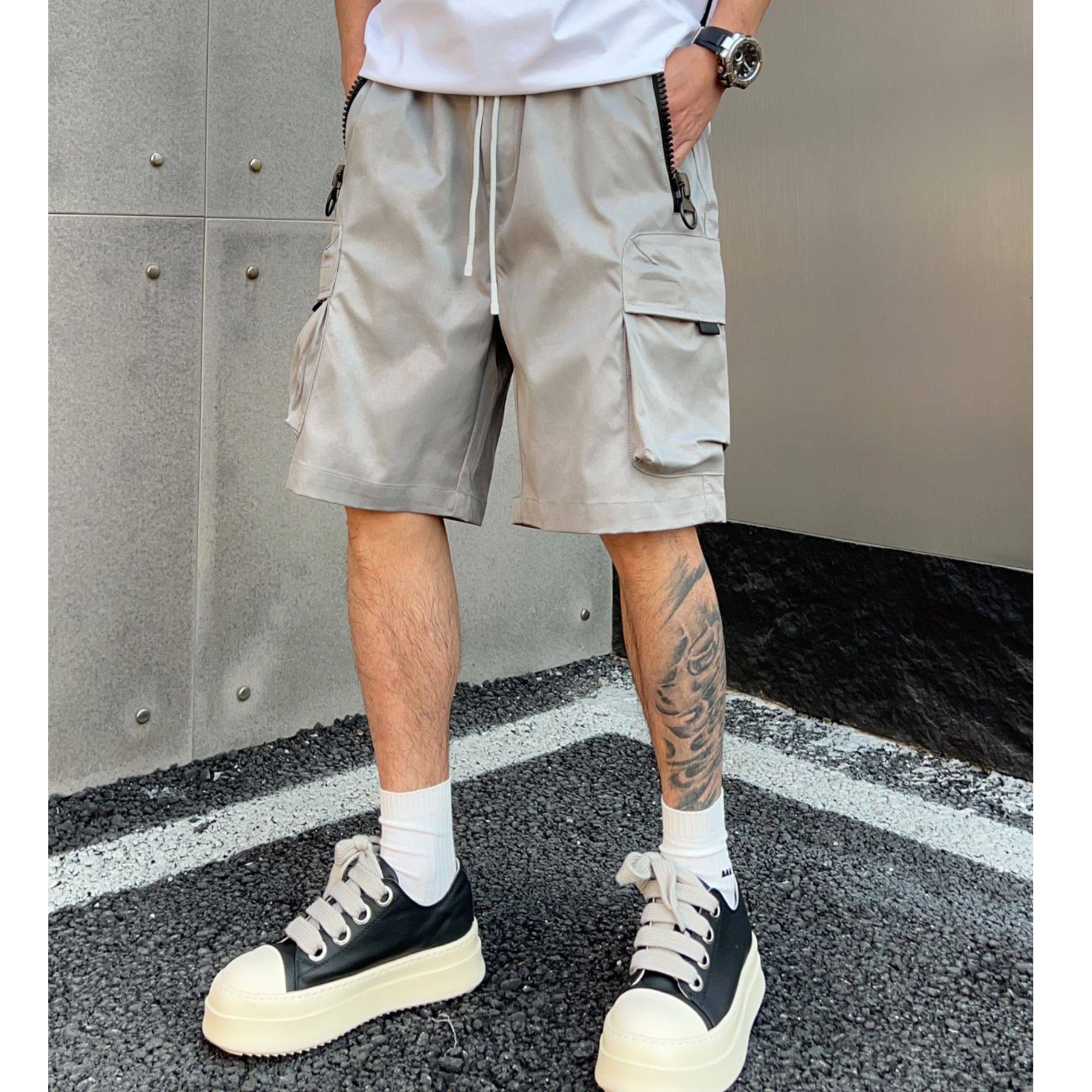 夏季新款工装短裤男宽松微弹力潮流抽绳短裤时尚薄款五分裤子潮,男装,短裤,淘宝优惠券,粉丝福利购,淘宝优惠卷