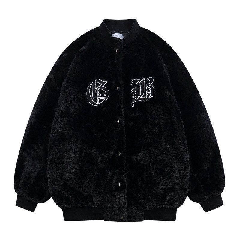 情侣装字母刺绣棒球服棉服外套男