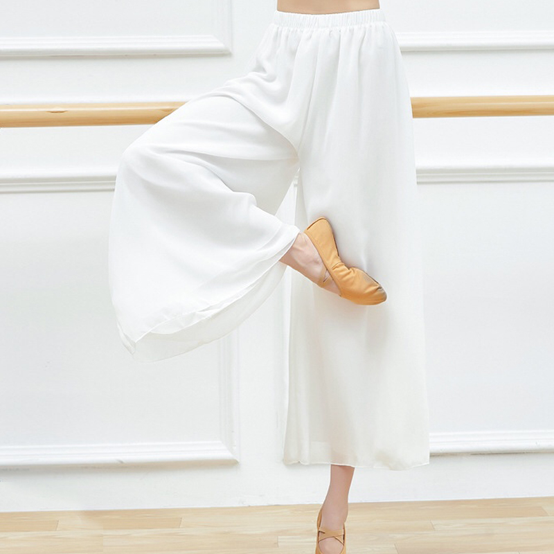 伊朵依慕古典舞阔腿裤子双层飘逸