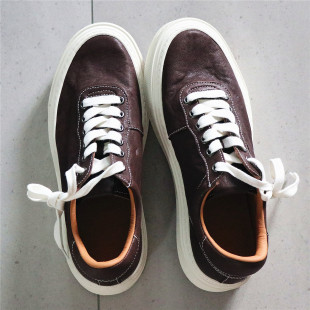 轻奢松弛感!手工水洗头层牛皮!轻便透气咖啡色复古球鞋休闲板鞋