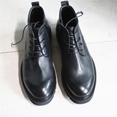 轻奢感 胎牛皮 4厘米轻便Q弹软底 轻量化 简约皮靴子高帮皮鞋