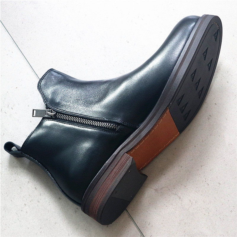 简约复古有型街头感！厚实质感头层牛皮拉链切尔西靴子单靴皮靴男,流行男鞋,切尔西靴,淘宝优惠券,粉丝福利购,淘宝优惠卷