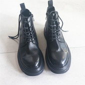 轻奢胎牛皮 帅气短靴子皮靴高帮 边缝线加固 4.5厘米Q弹软底 鞋