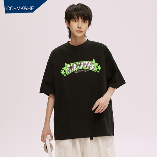 短袖印花学生潮牌T恤男