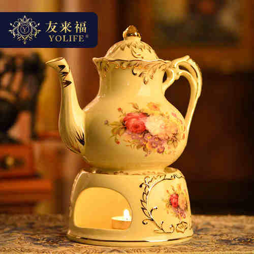 陶瓷欧式咖啡壶明火加热底座蜡烛煮茶炉复古温茶器烧茶炉泡茶工具