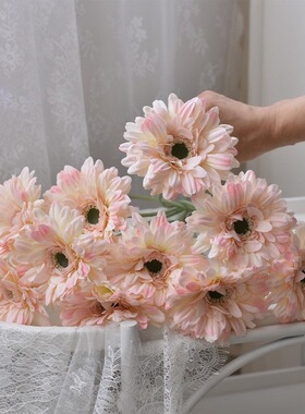 高档非洲菊扶郎花仿真绢花客厅仿生插花摆件干花质感家居装饰花艺
