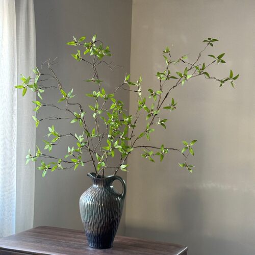 跨境热销春款单枝石榴叶仿真花仿真绿植藤蔓品质工厂批发软装婚庆