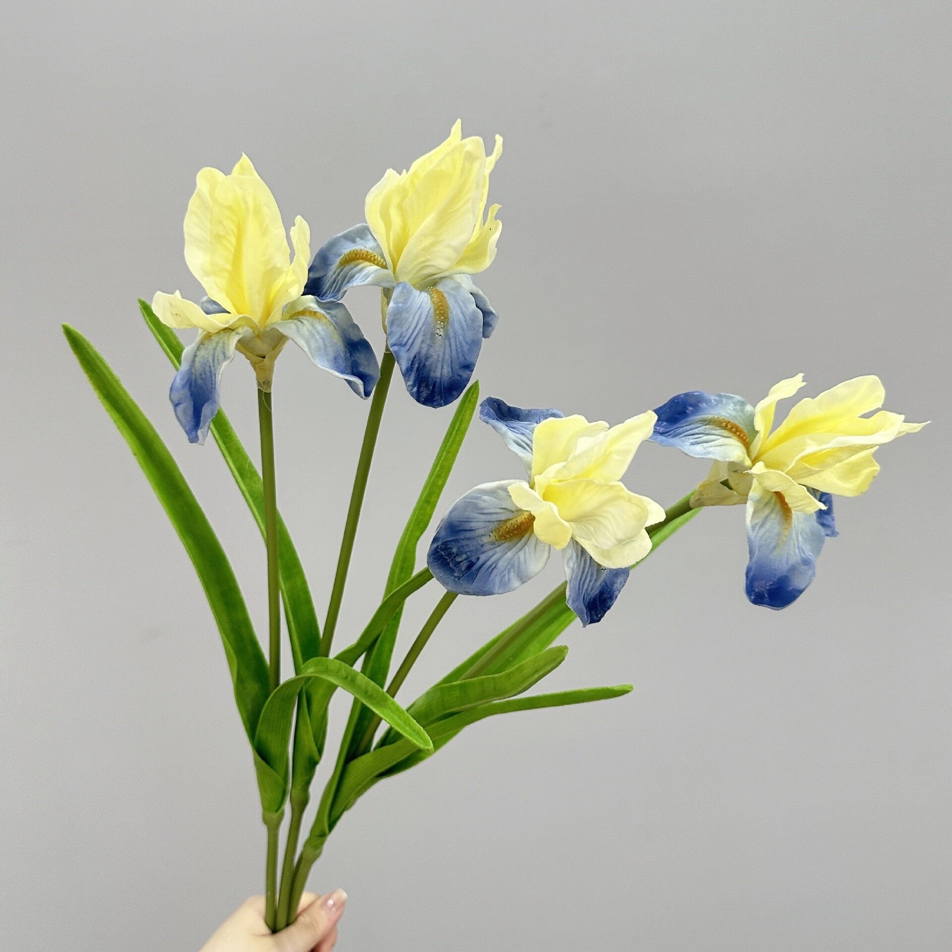 假花油画鸢尾花仿真花摆设花艺客厅桌面装饰插花花艺爱丽丝假花束