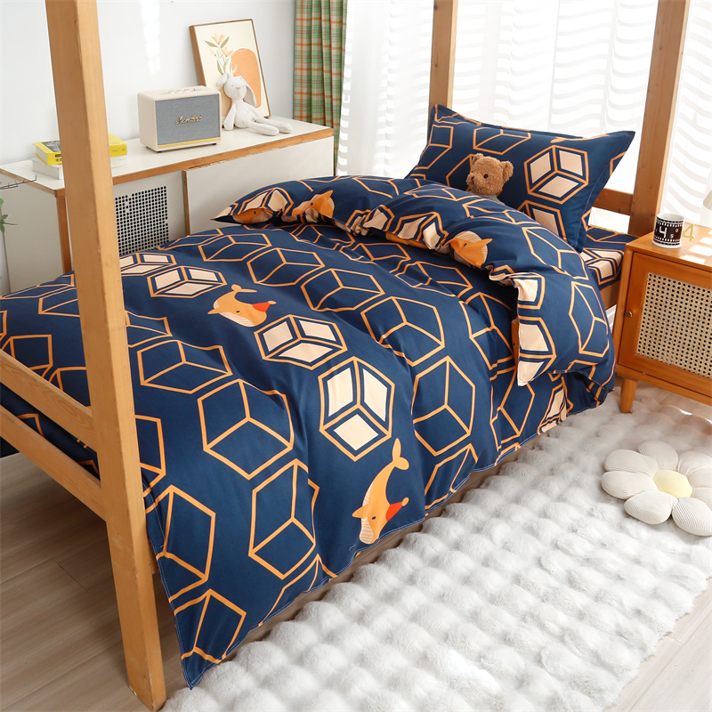 学生宿舍床上用品三件套0.9四季通用床单被套单人水洗棉2025新款