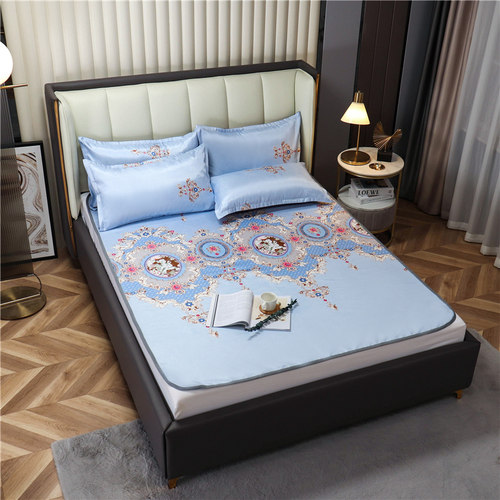 夏季1.8m凉感床单三件套1.5米单床单冰丝可水洗双人软席床上用品