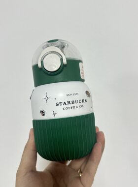 星巴克杯子#024 【瑕疵特价】375ml环保主题不锈钢吸管杯