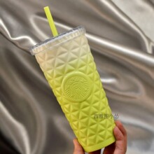 星巴克杯子2024夏日海边系列提手不锈钢大容量吸管杯随行杯喝水杯