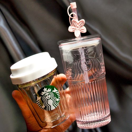 星巴克夏日幻彩皇冠玻璃吸管杯