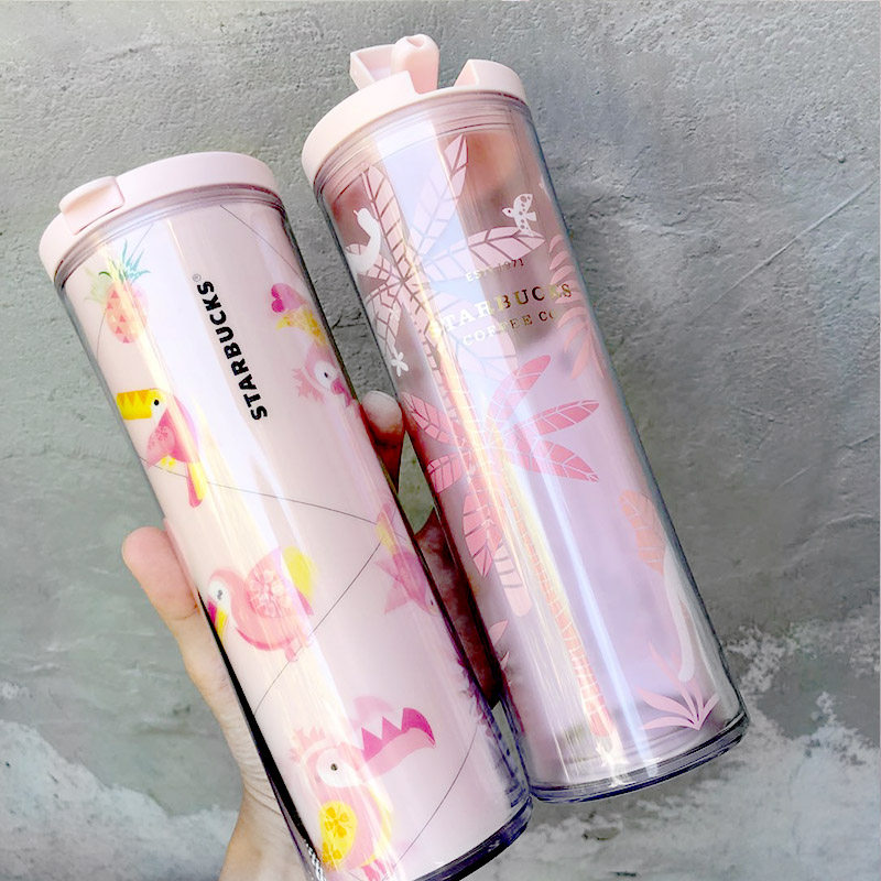 2024星巴克杯子拉美小熊大嘴鸟冷饮冰摇吸管杯桌面杯办公室马克杯