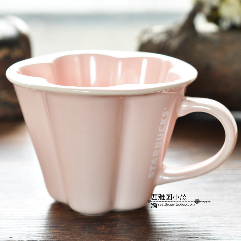 韩国樱花粉色桌面星巴克杯子