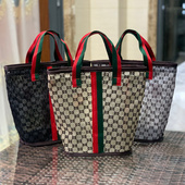 雾花透明网纱植绒镂空韩国ins化妆包时尚 水桶包手提妈妈包2270