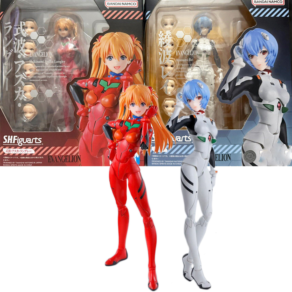 万代 shf 新世纪福音战士 EVA 绫波丽 明日香 关节可动