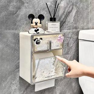 轻奢厕所纸巾盒卫生间厕纸盒浴室卷纸抽纸盒洗脸巾收纳盒壁挂式款