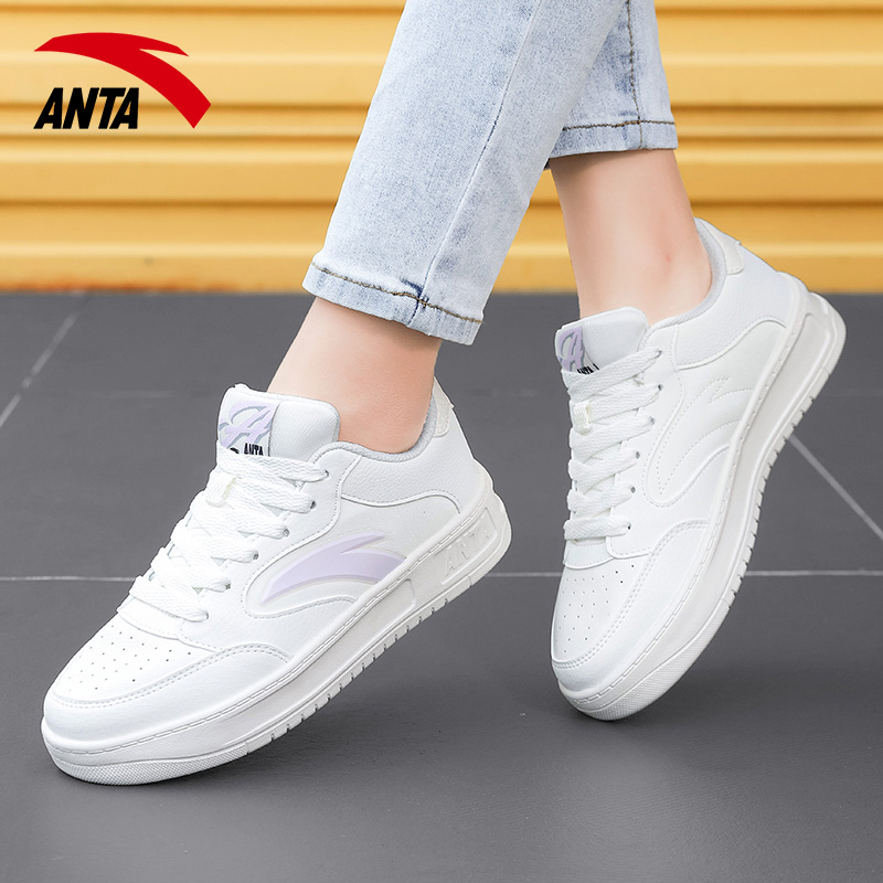 安踏女鞋学生厚底增高小白鞋