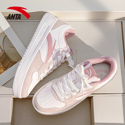 安踏女鞋学生厚底增高小白鞋