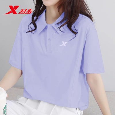 特步短袖女t恤运动上衣女
