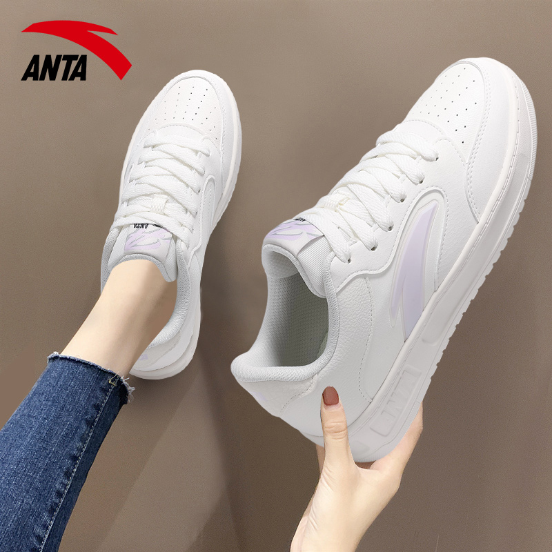 安踏女鞋学生厚底增高小白鞋