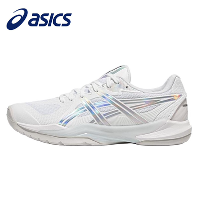 亚瑟士白色中性专业缓震羽毛球鞋