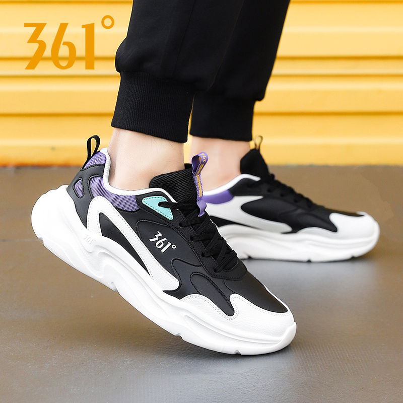 361跑步鞋男新款皮面休闲运动鞋