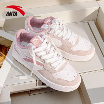 安踏女鞋学生厚底增高小白鞋