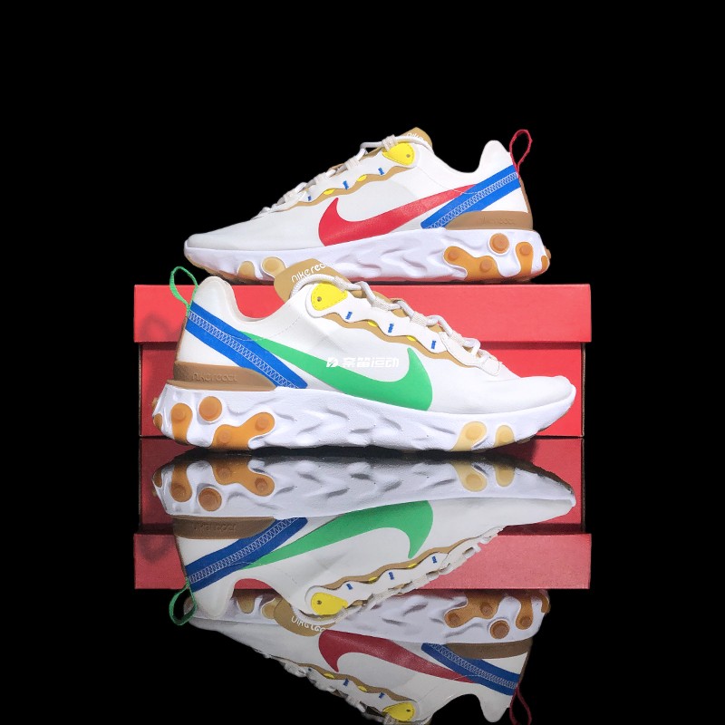 耐克Nike React Element 55 高桥盾男女透气跑步鞋 CZ3600 CZ3595