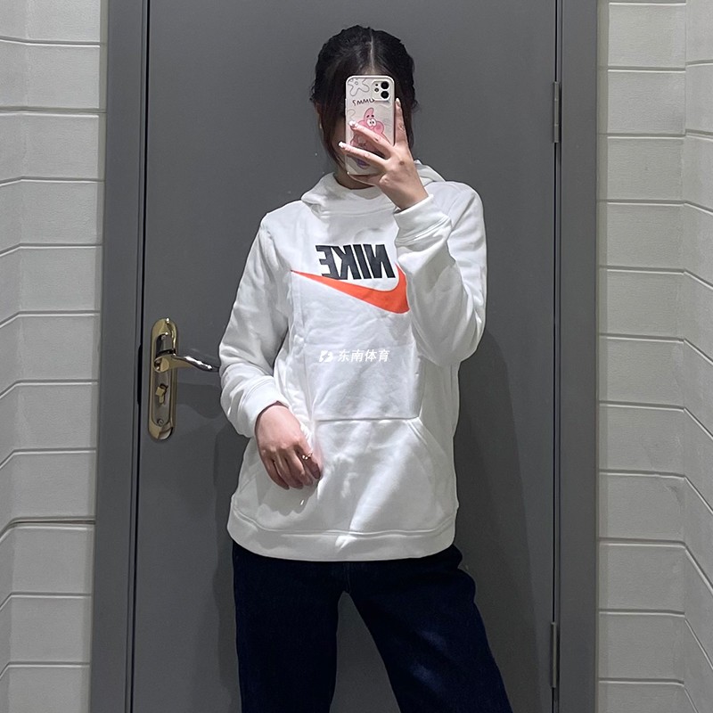 印花套头卫衣耐克运动休闲连帽