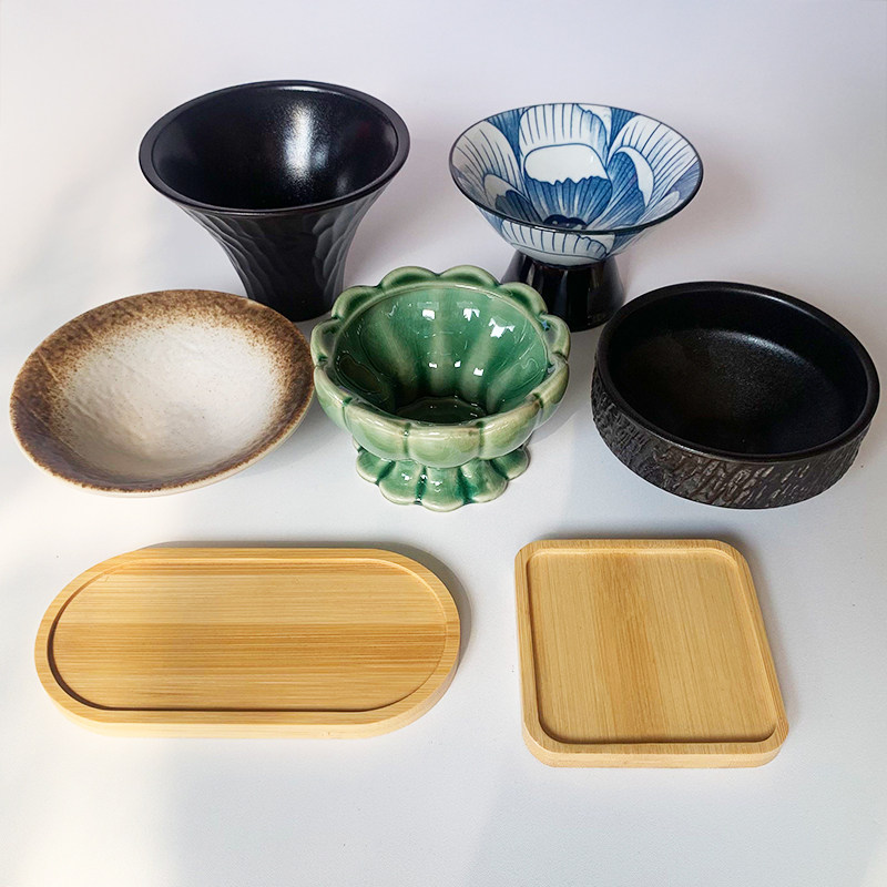 苔藓球盆托陶瓷花盆粗陶底碟底座水培专用日式苔玉中式手工盆复古,鲜花速递/花卉仿真/绿植园艺,花盆,淘宝优惠券,粉丝福利购,淘宝优惠卷