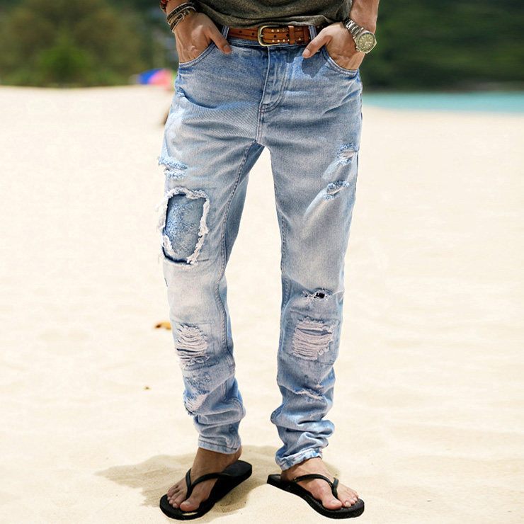 Jeans pour jeunesse pieds Slim pour printemps - Ref 1483298 Image 4