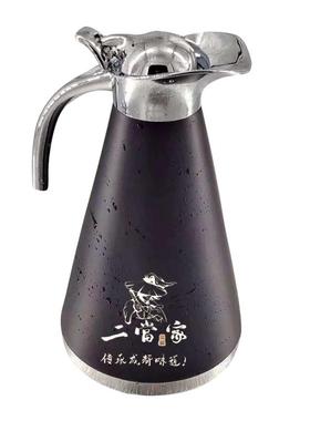 不锈钢饭店餐厅黑色双层保温壶家用大容量冷水壶酒吧壶定制保温瓶